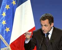Le ministre français de l'Intérieur, Nicolas Sarkozy, le 12 janvier à Paris.(Photo: AFP)