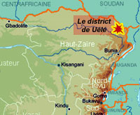 Les combats entre la MONUC et les rebelles ougandais se sont déroulés dans le nord-est du pays.(Carte : RFI)