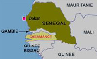 La région frontalière de la Guinée-Bissau avait connu une réelle accalmie depuis trois ans.(Carte : DR)