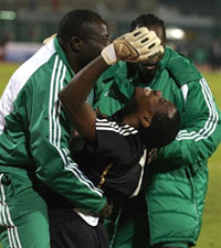 Vincent Enyeama, le gardien nigérian, est le seul à n'avoir pas hésité au cours de la séance de tirs au but.(Photo : AFP)
