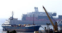 Vue des chantiers navals de la baie d'Alang en Inde.(Photo : AFP)
