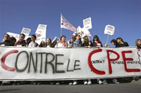 Les manifestations contre le CPE (Contrat première embauche) qui ont eu lieu à l'appel des syndicats étudiants avec le soutien des partis de gauche n'ont pas drainé autant de monde que souhaité.(Photo: AFP)