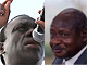 Le président sortant Yoweri Museveni (à droite) et son principal concurrent, le docteur Kizza Besigye.(Photos: AFP)