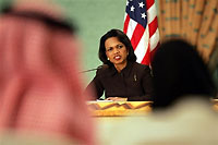 Conférence de presse de Condoleezza Rice, secrétaire d'Etat américaine, le 22 février à Ryad (Arabie Saoudite).(Photo: AFP)