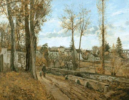 <em>Louveciennes</em>, Camille Pissarro 1871.(Source : RMN)