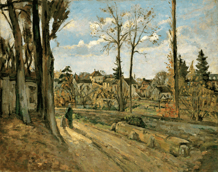 <em>Louveciennes</em>, Paul Cézanne 1872.(Source : RMN / avec l'aimable autorisation de Wildenstein & Co)