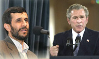 Les présidents Ahmadinejad et Bush.(Photo : DR/AFP)