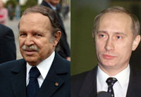 Le président algérien, Abdelaziz Bouteflika reçoit pour la première fois son homologue russe, Vladimir Poutine.(Photos : AFP)