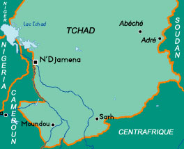 Les rebelles lancent une nouvelle offensive contre les forces gouvernementales à Abéché, la plus grande agglomération à l'est du Tchad. &#13;&#10;&#13;&#10;&#9;&#9;(Carte : Bourgoing/GeoAtlas)