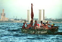Eté 1994, durant la crise des <em>balseros :</em>&nbsp;35&nbsp;000 Cubains s'étaient lancés dans le détroit de Floride.(Photo : José Goitia)