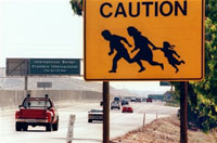 A la frontière entre les Etats-Unis et le Mexique. 

		(Photo: AFP)