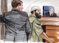 Zacarias Moussaoui au tribunal d'Alexandria, Etats-Unis.(Photo : AFP)