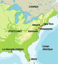 P&O gère des activités portuaires dans six grands ports américains de la façade atlantique: New York, Newark, Philadelphie, Baltimore, Miami et La Nouvelle-Orléans.
(Cartographie: Géoatlas, Marc Verney/RFI)