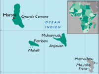 La présidence tournante de la fédération des Comores sera assurée par un ressortissant d'Anjouan.(carte : H.Maurel/RFI)