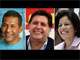 Les candidats péruviens à la présidentielle du 9 avril 2006 : Ollanta Humala,  Alan Garcia, et Lourdes Flores.(Photo : AFP)