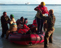 Début avril, les Chagossiens ont été autorisés à effectuer un bref pélerinage sur leur terre natale.(Photo : AFP)