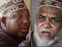 Les deux candidats favoris de l’élection présidentielle aux Comores : l'instituteur Ibrahim Halidi (G), soutenu par le président sortant Azali Assoumani, et le guide religieux Ahmed Abdallah Sambi (D), surnommé «Ayatollah» par la population.(Photos : AFP)