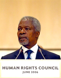 Le Conseil des droits de l’homme a ouvert sa première session à Genève en présence du secrétaire général de l’Onu Kofi Annan. 

		(Photo: AFP)