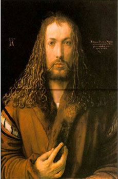 Au XVI<sup>ème</sup> siècle Albrecht Dürer se peint dans la stature du Christ. 

		(Photo :  DDCP, musée du quai Branly)