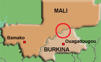 Des violents affrontements entre populations de deux villages à la frontière entre le Mali et le Burkina ont fait neuf morts et de nombreux blessés. 

		(Carte : RFI)
