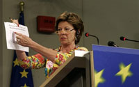 La commissaire en charge de la Concurrence, Neelie Kroes. 

		(Photo : AFP)