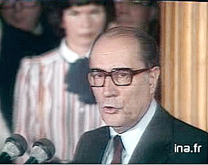 François Mitterrand prononce son premier discours de Président de la République. &#13;&#10;&#13;&#10;&#9;&#9;(Photo : INA)