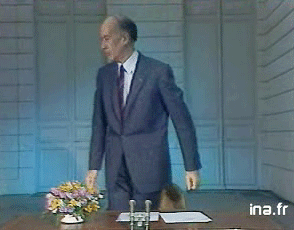 Valery Giscard d’Estaing fait ses adieux en tant que président à la télévision. &#13;&#10;&#13;&#10;&#9;&#9;(Photo : INA)