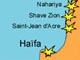 Les villes israéliennes frappées par les tirs de roquette du Hezbollah.(Carte : H.Maurel/RFI)