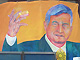 Panneau représentant Manuel Lopez Obrador. 

		(Photo: Patrice Gouy/RFI)