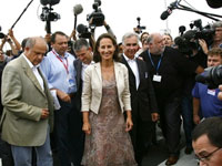 Ségolène Royal arrive à l’Université d’été du Parti socialiste, à La Rochelle. 

		(Photo : AFP)