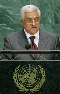 Mahmoud Abbas à la tribune des Nations unies, le 21 septembre 2006. 

		(Photo : AFP)