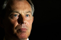 Le Premier ministre britannique Tony Blair, lors de sa conférence mensuelle, en juin 2006. 

		(Photo : AFP)