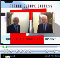 Lionel Jospin, invité de l'émission France Europe Express, sur France 3 le dimanche 10 septembre. &#13;&#10;&#13;&#10;&#9;&#9;(Photo : France 3)