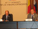 Le président roumain Traian Basescu et le président Jacques Chirac, lors de la conférence de presse finale du XIe Sommet de la Francophonie.(Photo : Valérie Gas/RFI)