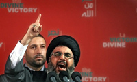Hassan Nasrallah a assuré que son parti était aujourd’hui plus puissant qu’il ne l’était à la veille de la guerre. 

		(Photo : AFP)