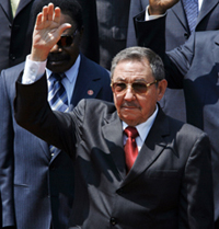 La Havane, vendredi 15 septembre : le président par intérim Raúl Castro, au 14ème sommet des pays non-alignés. 

		(Photo : José Goitia)
