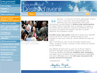 Sur son blog <a href="http://www.desirsdavenir.org/" target="_blank">Désirs d'avenir</a>, Ségolène Royal veut susciter le débat d'idées. 

		(Image : RFI)