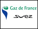 Les logos de Gaz de France et de Suez. 

		(Montage: RFI)