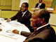 Guillaume Soro (FN), Charles Konan Banny (Premier ministre), Laurent Gbagbo (président), Henri Konan Bédié (PDCI-RDA), et Alassane Dramane Ouattara (RDR) à Yamoussoukro en Côte d'Ivoire. 

		(Photo: AFP)