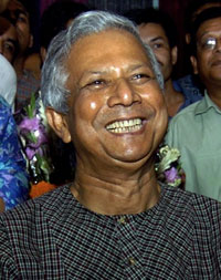 Muhammad Yunus a reçu le prix Nobel de la paix 2006 pour avoir inventé le microcrédit. 

		(Photo : AFP)
