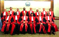 Les juges du Tribunal pénal international pour le Rwanda à Arusha. 

		(Photo: AFP)