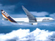 L'image de synthèse de l'avion long-courrier A-350 d'Airbus. 

		(Photo : AFP)