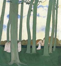 <i>Les arbres verts ou La procession sous les arbres</i> (1893), huile sur toile, Paris, musée d'Orsay.  

		(Photo: RMN, Hervé Lewandowski, ADAGP, Paris 2006)