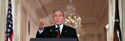 Conférence de presse du président George Bush, à la Maison Blanche, le 8 novembre 2006. &#13;&#10;&#13;&#10;&#9;&#9;(Photo: AFP)