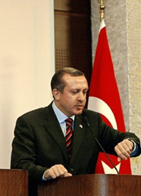 Le premier ministre turc Recep Tayyip Erdogan : <em>"il y a longtemps que nous avons fait le&nbsp;premier pas sur Chypre</em>". 

		(Photo : AFP)