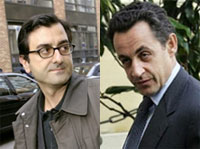 L'ex-informaticien de EADS Imad Lahoud (à g.) dit avoir rencontré «<i>à deux reprises</i>» Nicolas Sarkozy, le ministre français de l'Intérieur (à dr.). 

		(Photos: AFP)