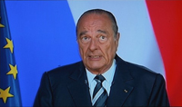 Jacques Chirac a présenté ses vœux dimanche soir et a appelé ses compatriotes à se rassembler autour des valeurs de la France. 

		(Photo : AFP)
