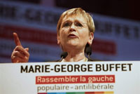 La candidate Marie-George Buffet au Zénith de Paris, le 23 janvier 2007. &#13;&#10;&#13;&#10;&#9;&#9;(Photo: AFP)