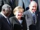 John Kufuor, Angela Merkel et Jacques Chirac à Cannes 

		(Photo : AFP)