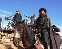 L'acteur marocain Driss Roukhe sur le tournage du film suédois «Arn, the knight templar», de Peter Flinth. 

		(Photo : DR/ARN)
